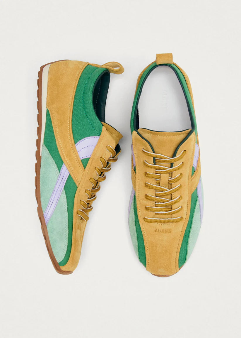 TB304 Nylon Leather Sneakers in Green