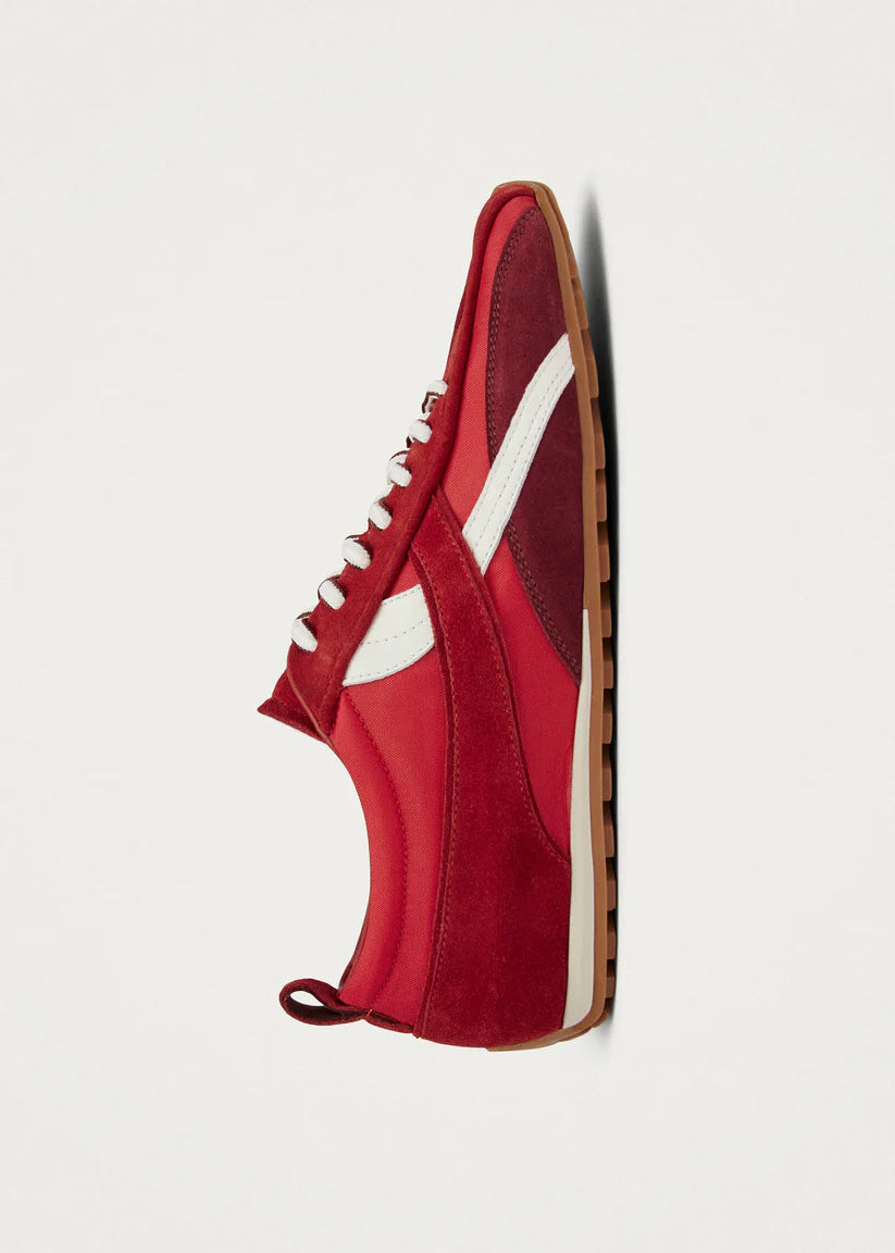 TB304 Nylon Leather Sneakers in Red