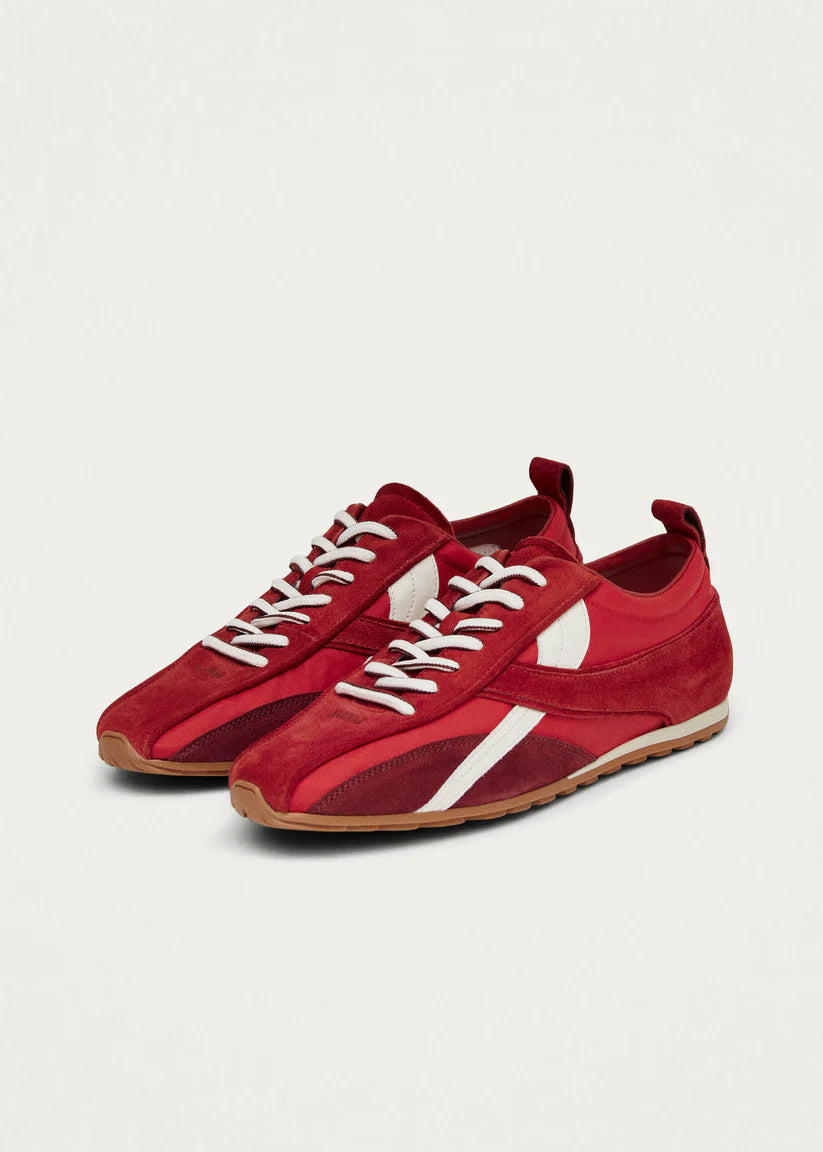 TB304 Nylon Leather Sneakers in Red