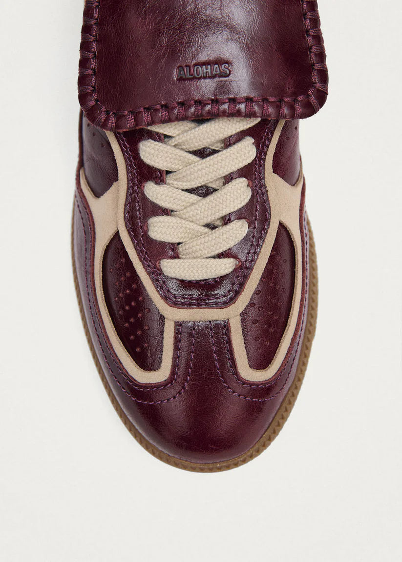 TB490 Club Patent Leather Sneakers in Deep Burgundy