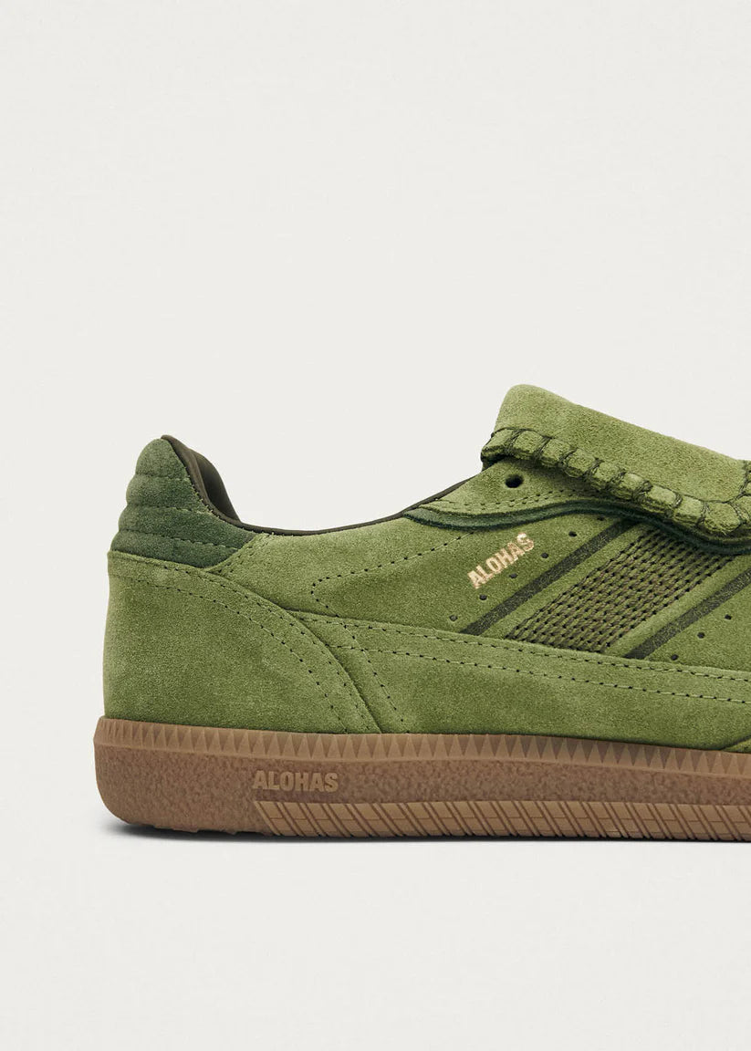 TB490 Club Suede Sneakers in Green Leather