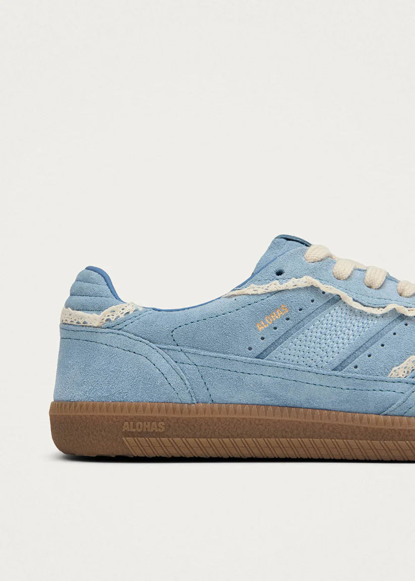 TB490 Rife Cornflower Sneakers in Blue Cream Leather