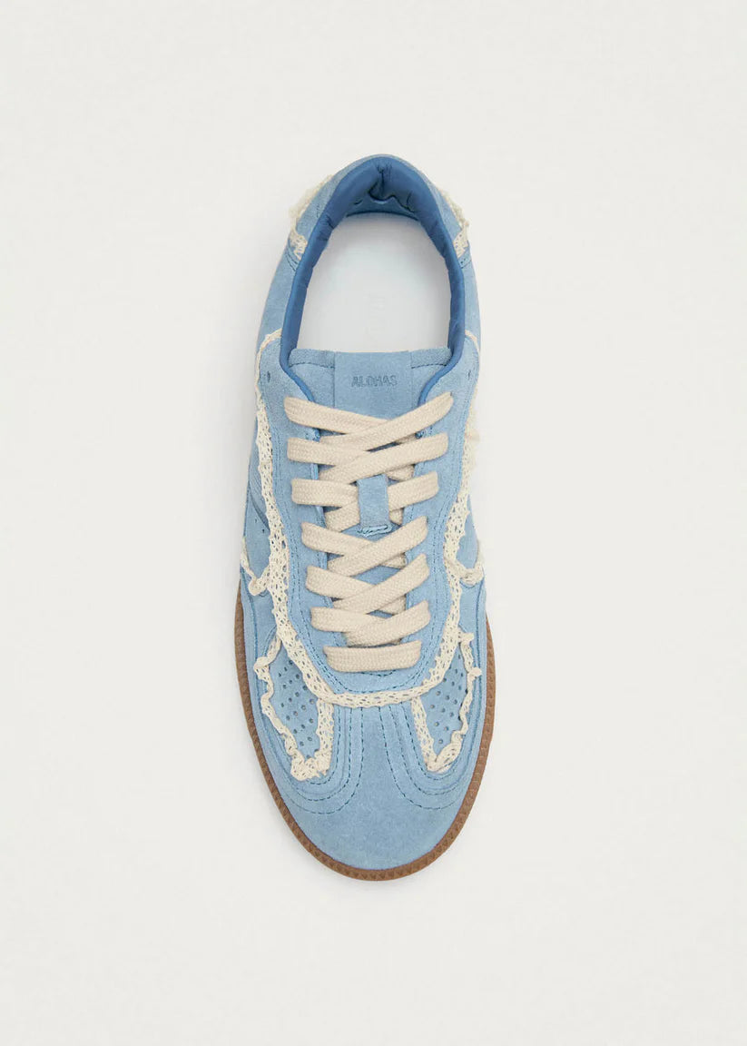 TB490 Rife Cornflower Sneakers in Blue Cream Leather