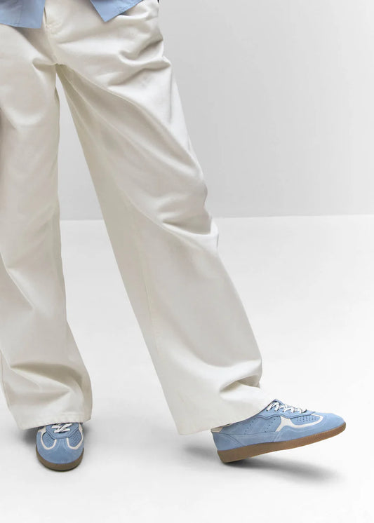 TB490 Rife Cornflower Sneakers in Blue Cream Leather