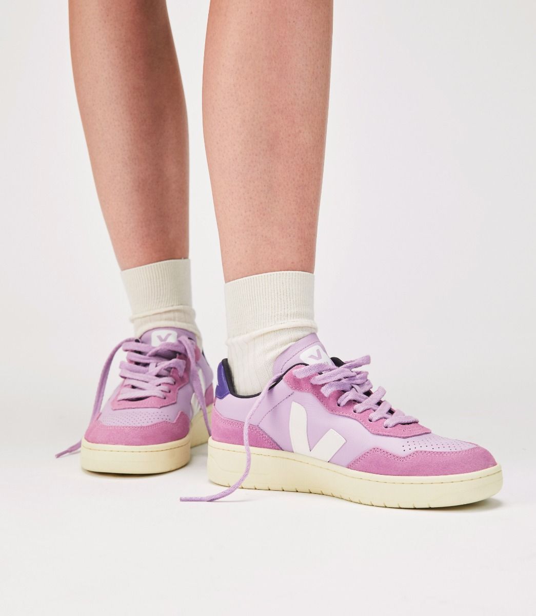 V-90 LEATHER ORCHID WHITE-VEJA