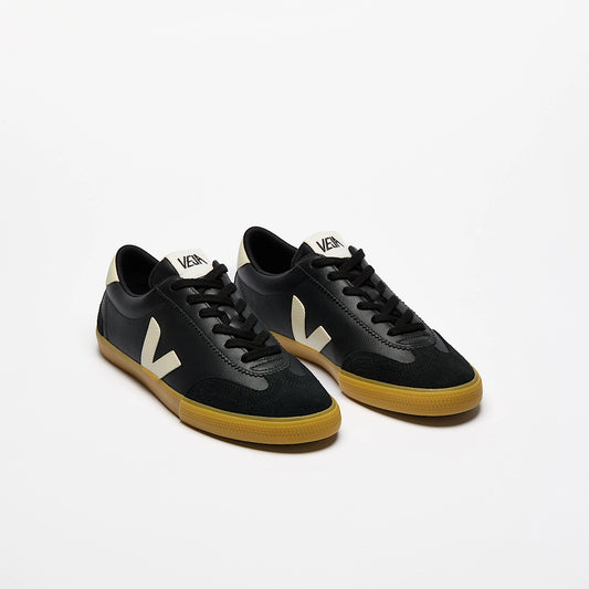 Volley Sneaker in Black & Pierre Leather