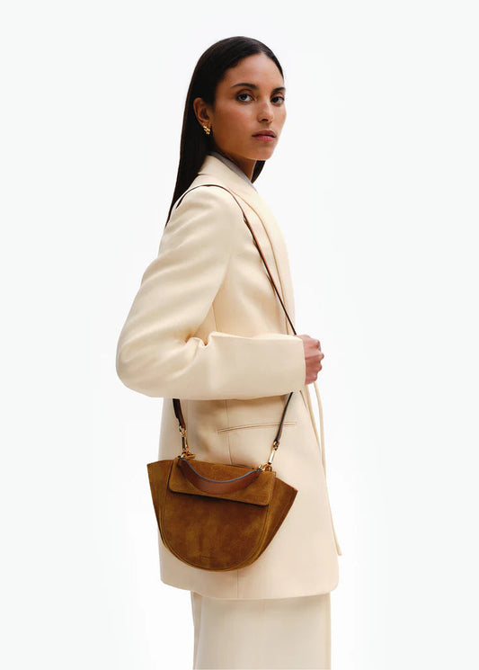 HORTENSIA BAG MINI - COGNAC SUEDE - WANDLER