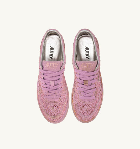 Sparkling Dallas Low Sneakers Paillet in Gun Pink