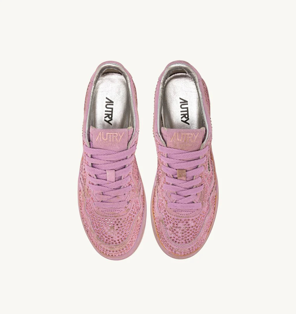 Crystal Medalist Low Sneaker in Lavender Pink
